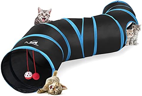 Pawaboo Cat Tunnel, Cat Tunnels for Indoor Cats, S-Shape Foldable Cats Tube