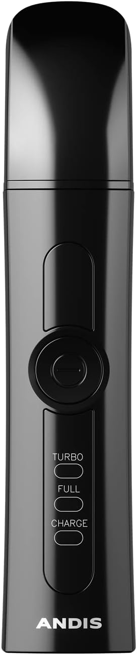 Andis 66750 Professional 2-Speed Cord/Cordless Nail Grinder, Black | Dual-speed motor, fine-grit & premium grindstones, rechargeable dog nail clipper alternative