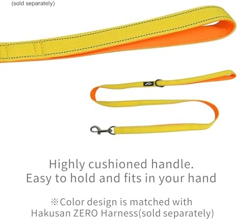 [白山:Hakusan] Zero Dog Leash Made by Japanese, Cushion, Fit to Hand, Black x Green