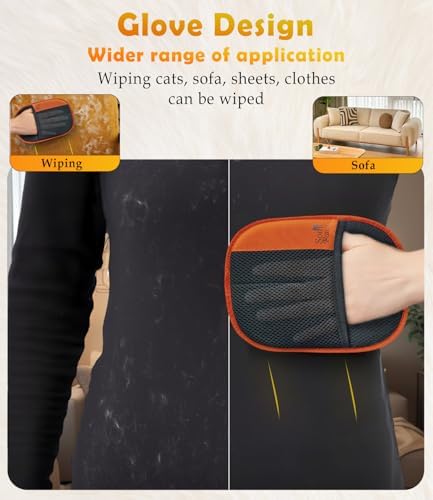 Pet Hair Removal Glove for Furniture & Clothes, Reusable Electrostatic Pet Hair Remover for Couch, Carpet, Bedding & Car Seats, Dog & Cat Grooming Glove, Soft Pet Hair Removal Tool, 1 Pack