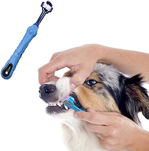 Orgrimmar 4 Pcs 3-Sided Pet Toothbrush Dog Cat Mouth Dental Teeth Care