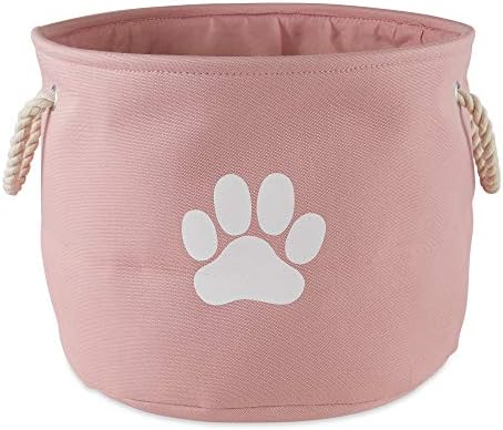 Bone Dry Pet Storage Collection Collapsible Bin, Rose, Medium Round