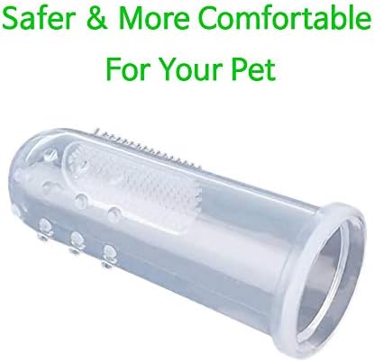 Dog Fingerbrush Toothbrush – Cat & Dog Finger Toothbrush -Set of 12 Oral Care Handle Toothbrushes for All Pets,Transparent,One size fits all