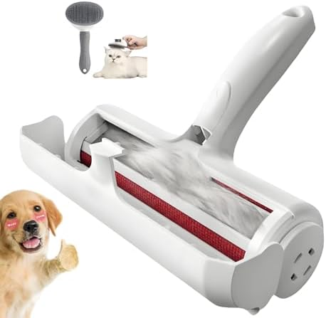 Roller Pet Hair Removal Tool，Reusable Lint Roller - Cat and Dog Hair Remover for Furniture，Dog Brush for Shedding，Portable Multi-Surface Fur Removal Tool (Sofas,Carpets,Clothing,Bed Sheet)