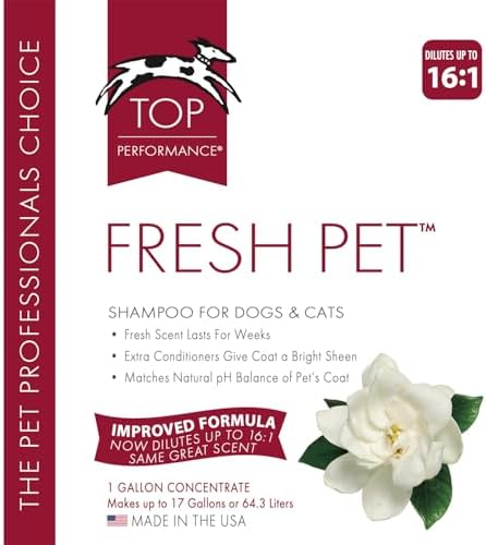 Top Performance Fresh Pet Shampoo, 1-Gallon,Black