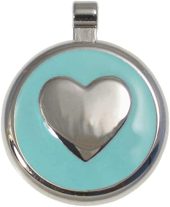 LuckyPet Heart Jewelry Pet ID Tag for Cats and Dogs, Personalized Engraving on The Back Side, Small Mint Heart