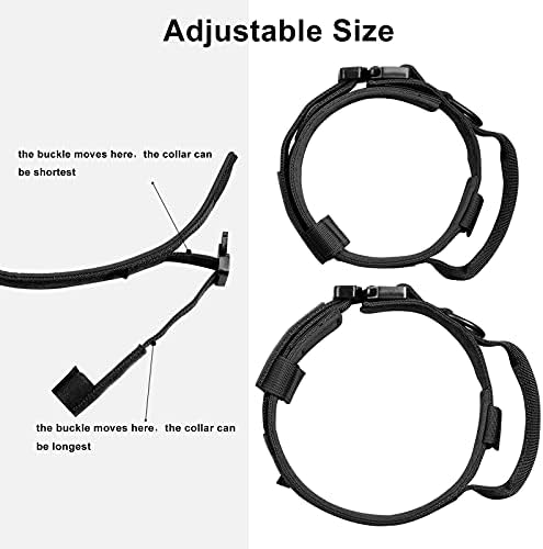 DAGANXI Tactical Dog Collar, Adjustable Military Training Nylon Dog Collar with Control Handle and Heavy Metal Buckle for Medium and Large Dogs, with Patches and Airtags Case (S, Black)