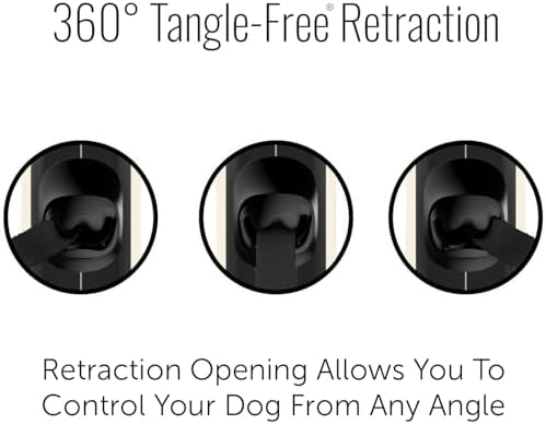 TUG Oval 360° Tangle-Free Retractable Dog Leash with Integrated Waste Bag Dispenser (Large, Cream)
