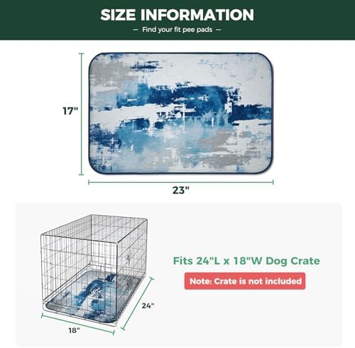 FXW Washable Pee Pads for Dogs, Super Absorbent, 17" x 23", 2 Packs