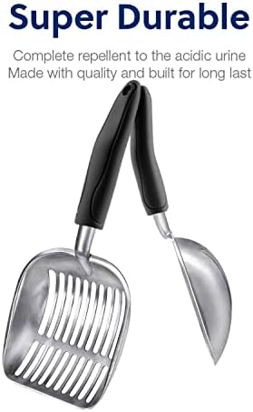 WePet Cat Litter Scoop, Aluminum Alloy Sifter, Kitty Metal Scooper, Deep Shovel, Long Handle, Poop Sifting, Kitten Pooper Lifter, Durable, Heavy Duty, for Litter Box