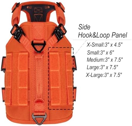 ICEFANG No Pull Tactical Dog Harness for X-Small Dogs,Adjustable Dog Vest