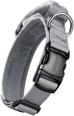 OneTigris Tough Tactical Dog Collar for Small Dogs with Handle Gray S