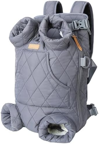 Pet Dog Front Carrier Backpack for Small Dogs Puppy Chest Cat Holder, for 4-19kg/7-42lb Pet (Grey,Large)