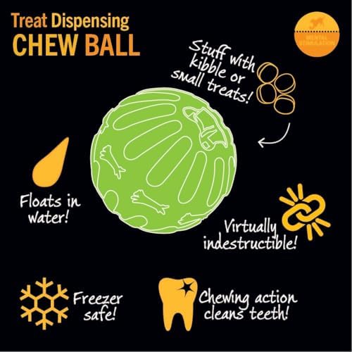 Starmark Treat Dispensing Chew Ball Tough Dog Toy Medium