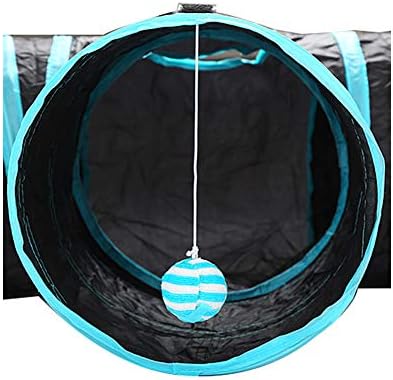 Cat Tunnels Crinkle Play Toys Collapsible Tube with Ball Maze Cat House Pet Interactive for Cat Puppy Kitten Rabbit 3-Way Tunnel
