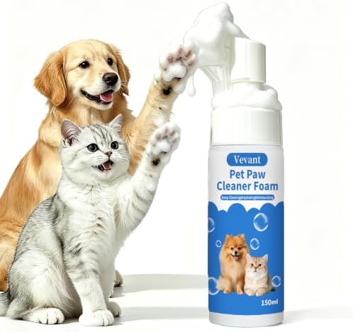 Cat & Dog Paw Cleaner, Clean Paw, No Rinse Foam Cleaner with Brush, 5 fl oz