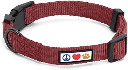 Pawtitas Solid Color Marsala Brown Puppy or Dog Collar, Medium