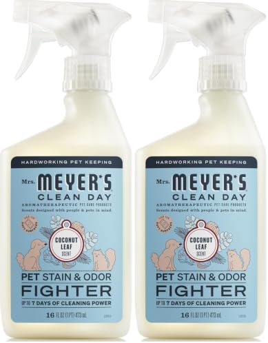 Mrs. MEYER'S CLEAN DAY Pet Stain & Odor Fighter,Coconut Leaf Scent,16oz,(Pack of 2)
