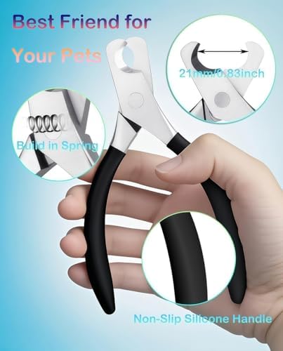 Large Dog Nail Clippers Wide Jaw Opening Heavy Duty Dog Nail Trimmer Cat Claw Clippers(Black)