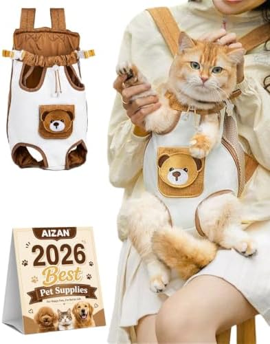 Cute Bear Design Front Pet Carrier Backpack, Cat Dog Front Body Carrier