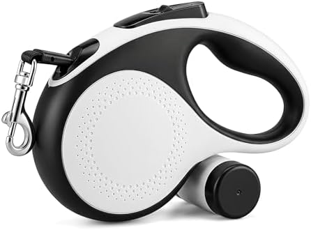 26ft Retractable Dog Leash Durable for Dog up to 110lbs, White