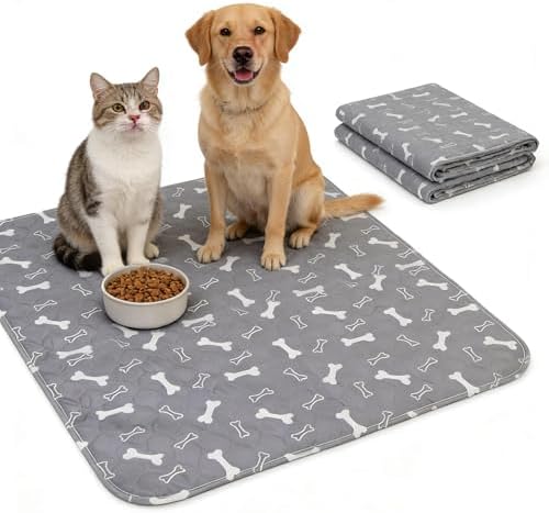 Puppy Pee Pads with Pheromones, Non-Slip Leakproof Dog Pee Mat , Washable Reusable Puppy Training Pads,Odor Resistant Absorbent Pad for Dogs and Cats (L: 31.5" × 35.4")