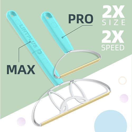 MAX LINTPLUS Pet Hair Remover – 2X Larger Cleaning Head, Adjustable 2-in-1 Handle (Extended & Compact Modes), Effortless Fur Removal from Carpets, Furniture, Bedding & Upholstery
