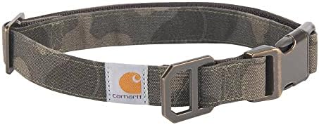 Carhartt Nylon Duck Dog Collar, Fully Adjustable Durable 2-Ply Cordura Nylon Canvas Collars for Dogs, Tarmac Duck Camo, Large