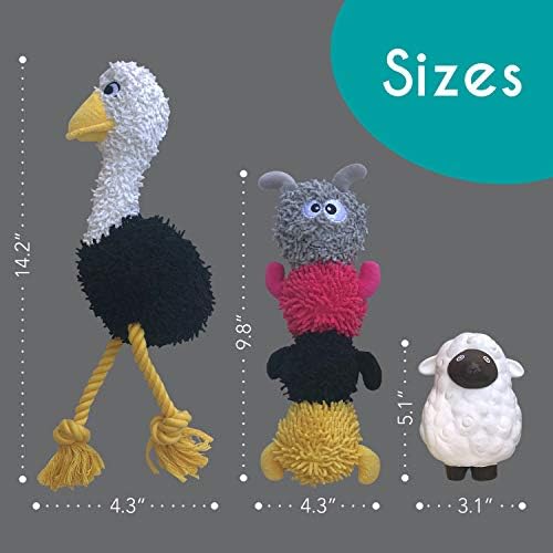 rocket & rex Puppy Chew Toys for Teething, Rope & Plush Set (3pk)