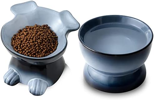 Nihow Dog Food & Water Bowls: Elevated Ceramic Bowls for Medium/Small Dog
