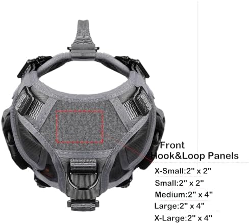 ICEFANG No Pull Tactical Dog Harness for X-Small Dogs,Adjustable Dog Vest