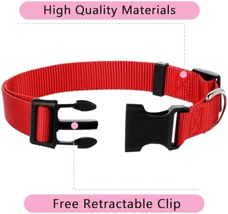 20 Pcs Adjustable Dog Collar 10 Colors Nylon Pet Collar Soft Neoprene Padded Collar with Buckle Heavy Duty Medium Dog Collars for Medium Dogs(Dark Color, Large)