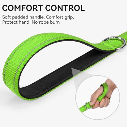 Joytale Reflective Dog Leash for Medium & Large Dogs, 4 FT x 1", Green
