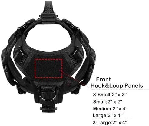 ICEFANG No Pull Tactical Dog Harness for X-Small Dogs,Adjustable Dog Vest