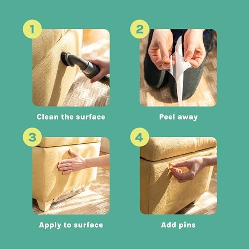 Kitty City Cat Furniture Protector – Heavy-Duty Scratch Guard for Sofas & Chairs – Multi-Pack Peel-and-Stick Cat Claw Protector, Transparent, Flexible, Pet-Friendly, Residue-Free (8 Pieces)
