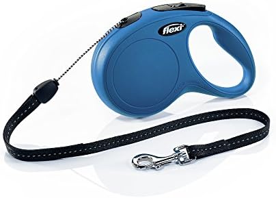 FLEXI New Classic Retractable Dog Leash (Cord), 26 ft, Small, Blue