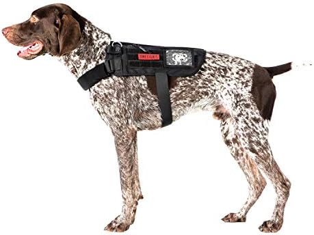 OneTigris Service Dog Harness No-Pull Dog Harness Adjustable Comfort Pet Dog Vest Harness for Outdoor Walking Medium Black