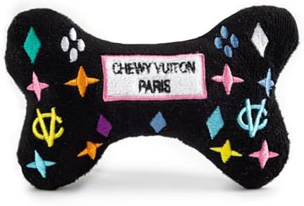 Haute Diggity Dog Chewy Vuiton Bone Plush Dog Toy, Designer Parody Toy