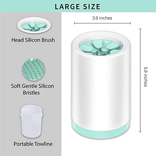 Dog Paw Cleaner for Pet Grooming, Washer Large Dogs with Silicone Scrubber Dogs, 2 In 1 Portable Cleaning Brush Feet a Soft Towel to Dry