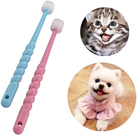 VTurboWay 2 Pcs 360-Degree Pet Toothbrush for Puppy, Small Dog and Cat, Colors May Vary