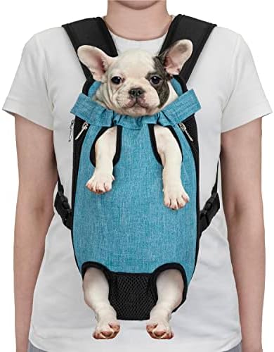 PetAmi Dog Carrier Backpack, Adjustable Pet Cat Front Carrier Backpack, Ventilated Dog Chest Carrier for Hiking Camping Travel, Sling Bag for Small Medium Dog Cat Puppies, Large, 12-16 lbs, Sea Blue