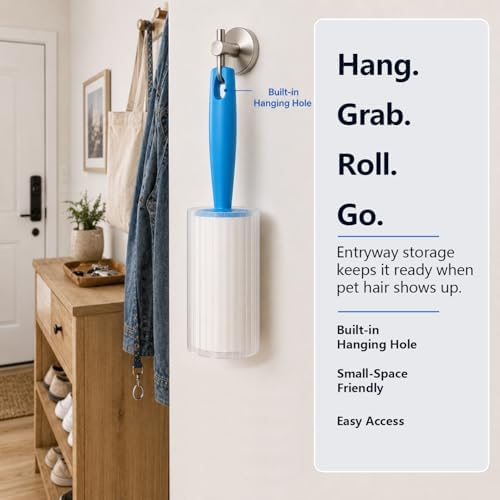 Pet Hair Remover Roller, Extra Sticky, 5 Rolls 450 Sheets, Dust Cover