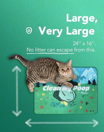 Lukamoo® Cute Cat Litter Mat (24’’x16’’), for Kitty Litter & Cat Litter Box, Independent Artist Designed (My Favorite Things)