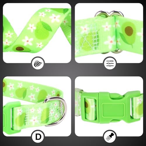 Nylon Dog Collar for Medium Dogs,Soft Nylon Dog Collar with Cute Avocado-M