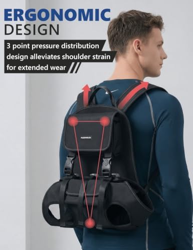Dog Backpack Carrier(5-10lbs), Pet Lift Carrier for Small Medium Dogs, Breathable Mesh Comfortable Adjustable Straps, Lightweight Travel Backpack for Pet Disabled, Injuries, Hiking, Walking