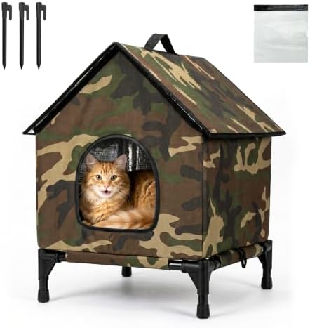 Outdoor Cat House Weatherproof Insulated Cat House,Camouflage