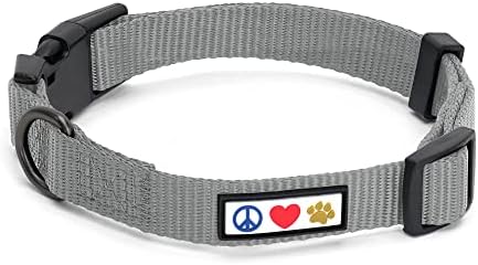 Pawtitas Solid Color Grey Puppy or Dog Collar, Small