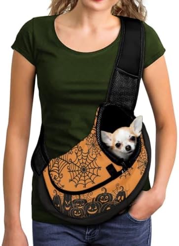 COEQINE Gothic Pet Carrier Sling for Dogs Crossbody Purse for Woman Travel