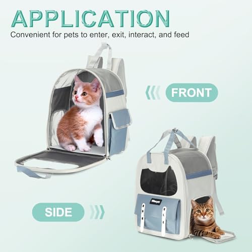 Cat Pet Backpack Carrier Blue 12"x8"x14" Travel Bag