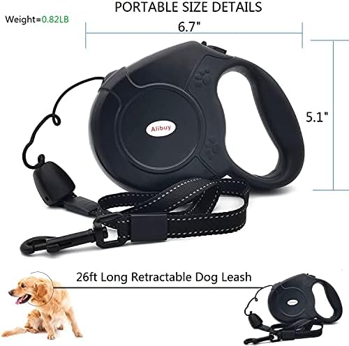Retractable Dog Leash 26ft,360° Tangle-Free Long Cord Pet Puppy Walking Leashes,Non-Slip Handle For Small Medium Large Dogs,Up to 110 lbs